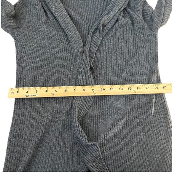 Leith Dark Grey Ribbed Cardigan. Long and Open Front. Size S. Great Condition! - Picture 9 of 9